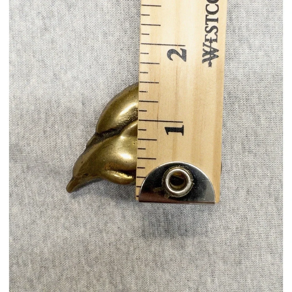 Vintage Scott Nelles Solid Brass Dolphins‎ Belt Buckle 1970's
